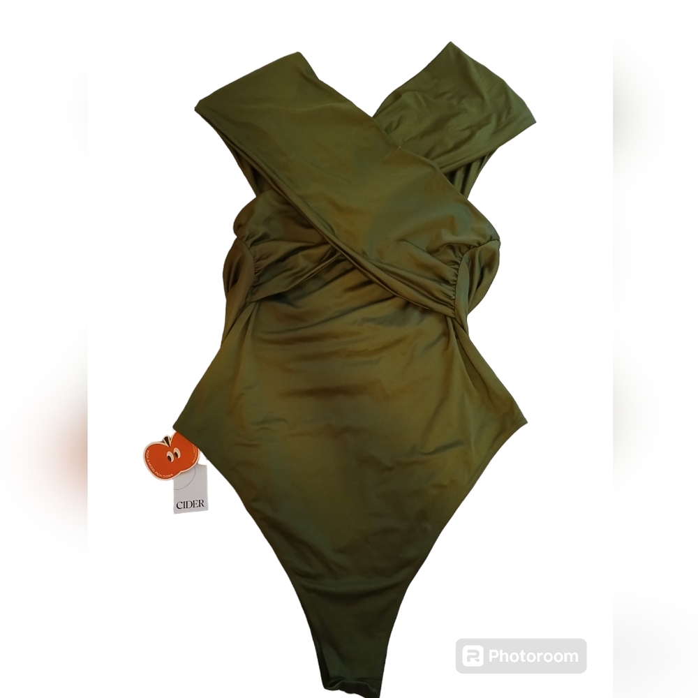 Cider One Piece Body Suit Snap Crotch Green Size 1XL